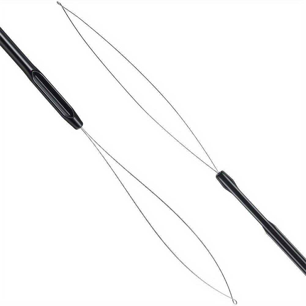 10 шт./уп. Новый стиль Петля для наращивания волос Иглопродеватель Крючок для протягивания Инструмент и Инструмент для бусин Черный Петлепродеватель для волос