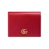 Кошелек GG Marmont из красной зернистой кожи, складывающийся пополам, с золотым логотипом Double G, несколько отделений для карт, женский держатель для карт для повседневных поездок 456126-CAO0G-6433
