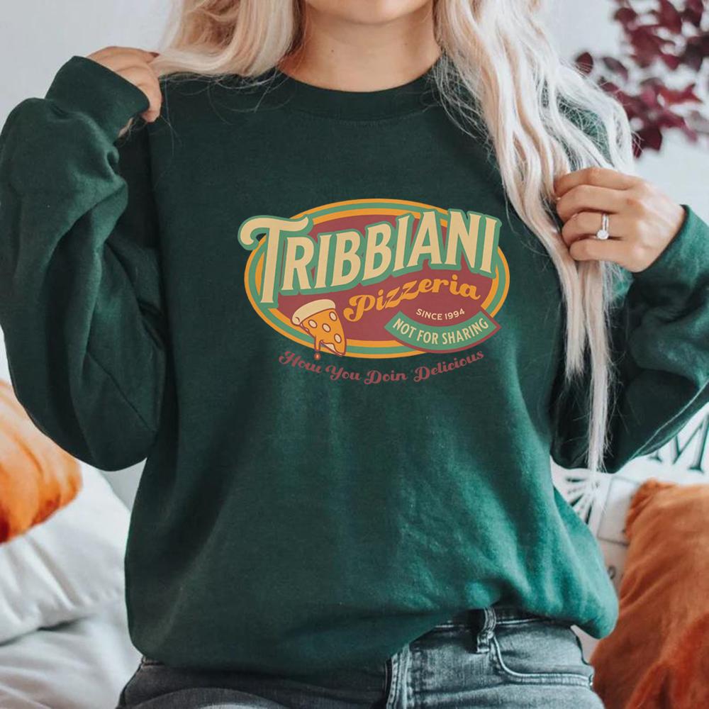 Толстовка Friends Рубашка Tribbiani Joey Friends Толстовка с круглым вырезом Пицца Пуловер Женские толстовки Вдохновленные сериалом «Друзья»