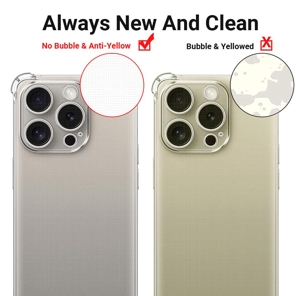 Для iPhone 16 Pro /15 Plus Чехол Прозрачный Противоударный Силиконовый Мягкий Чехол для Телефона Для iPhone 15 16 Pro Max /iPhone 16 Plus /15 Pro Funda