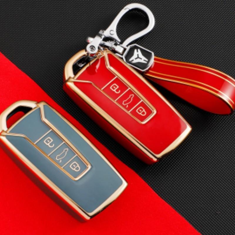 Мягкий чехол для ключей из ТПУ с 3 кнопками для Volkswagen Touareg 2018-2021, умный дистанционный ключ, полный защитный чехол на 360°