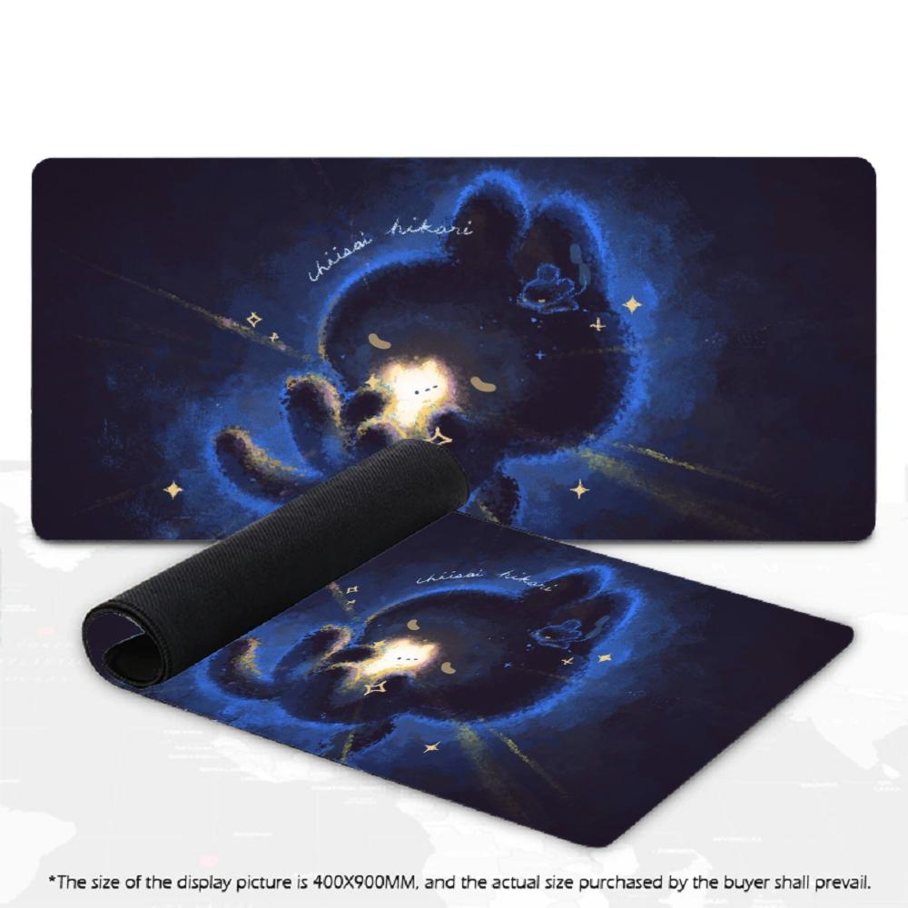 Dark Star Glowing Bunny Mouse Pad XXL Extended Desk Mat Smooth Surface For Gaming Keyboard Laptop Home Office Desktop Ornament
