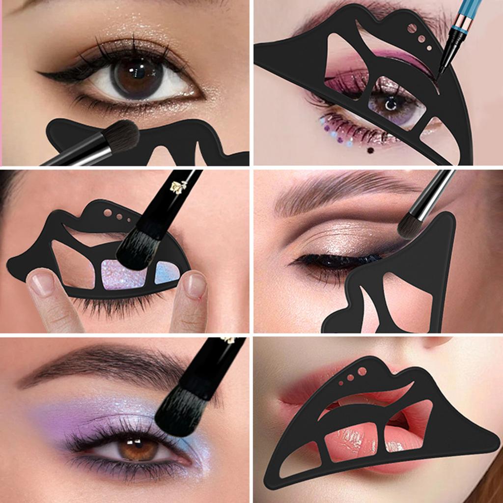Eyeshadow Stencil Tool for Beginners Reusable Eyeshadow Assistant with Makeup Brush Eyeshadow Drawing Guide Eyeshadow Mapping Template