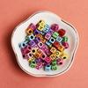 Home Party Supplies Cube Fashion Jewelry Making Bracelet Necklace 6mm 30pcs Accessories Square Letter Loose Beads Materials Acrylic DIY