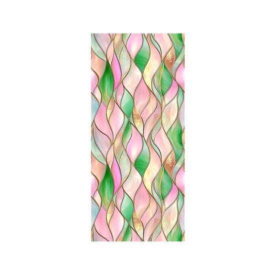Stained Glass Rainbow Window Privacy Film Decorative Sun Blocking Glass Clings Colorful Static Coverings Decals for Home Glass Door