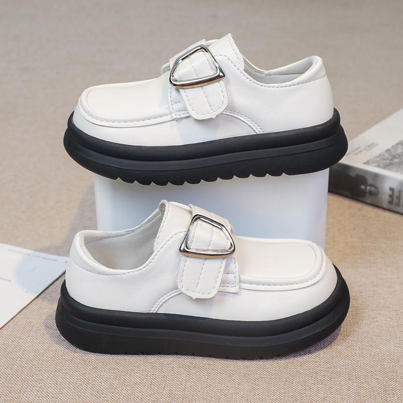 Классические детские кожаные туфли, простые черные школьные туфли для девочек, универсальные, с толстой подошвой, модные, рабочие туфли Мэри Джейн