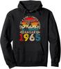 Awesome Since January 1965 Vintage Men Women 61th Birthday Pullover Hoodie Print on Demand Hoodies Custom Printed Graphic Hoodie
