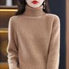 Autumn Winter High Collar Casual Fashion Simple Sweater Women Solid All-match Bottomed Knitting Pullover Top