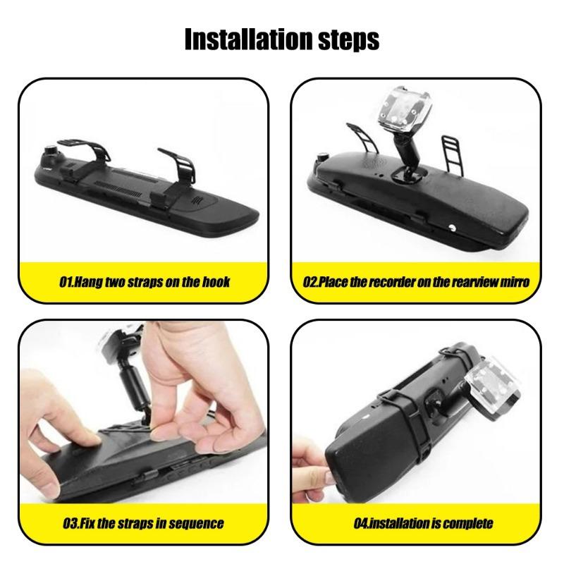 4-1 шт. силиконовый эластичный ремешок для автомобильного видеорегистратора, фиксированная повязка, зеркало заднего вида, видеорегистратор, фиксирующие резиновые ремни, аксессуары