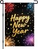 Happy New Year Garden Ag 12x18 Inch Double Sided Celebration Ag Banner Outdoor Yard Decoration for Home Lawn Porch House GGO