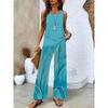 New spot European and American women's clothing hot-selling sleeveless double-layer vest pants set vacation
