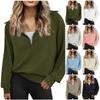 Women's Oversized Half Zip Sweatshirt Quarter Zip Long Sleeve Sweatshirt Hoodie For Autumn Winter