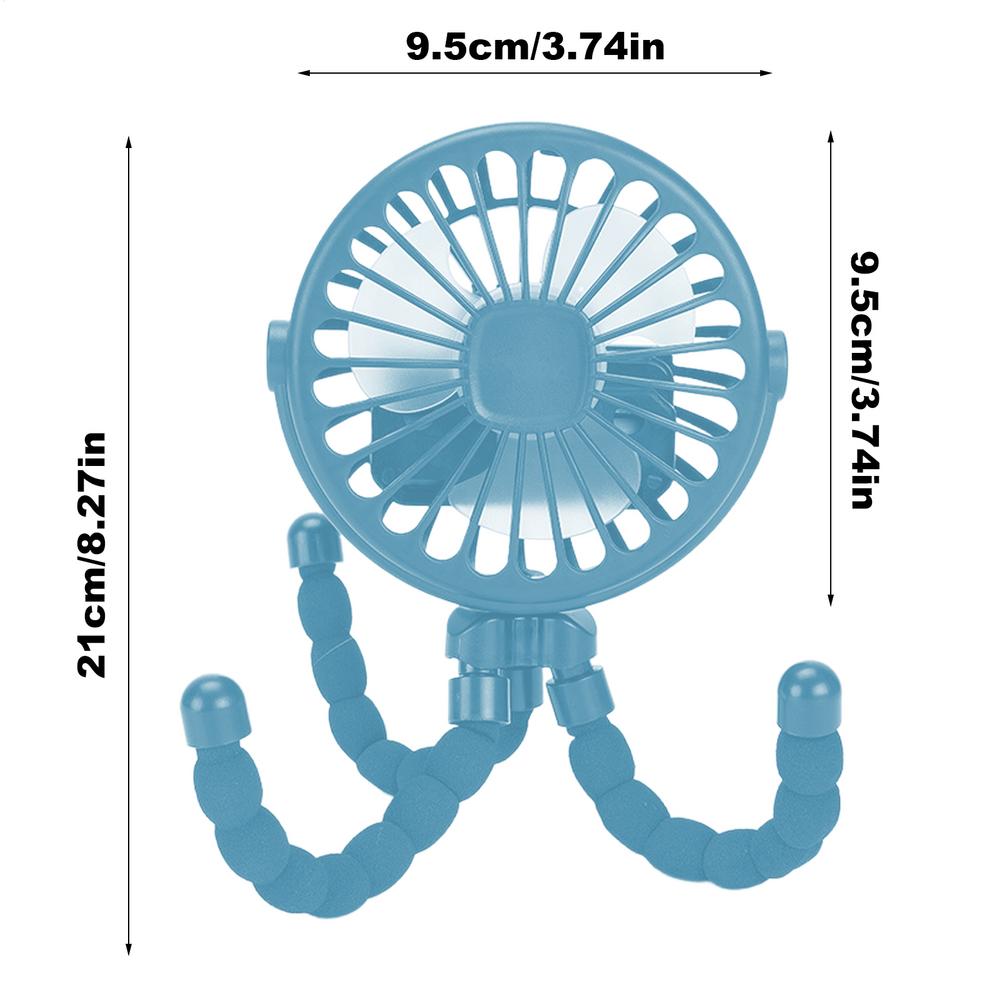 Baby Stroller Fan Mini Portable Outdoor Fan USB 3 Speed Flexible Octopus Fan Tripod Clip on Handheld Fan for Stroller Crib