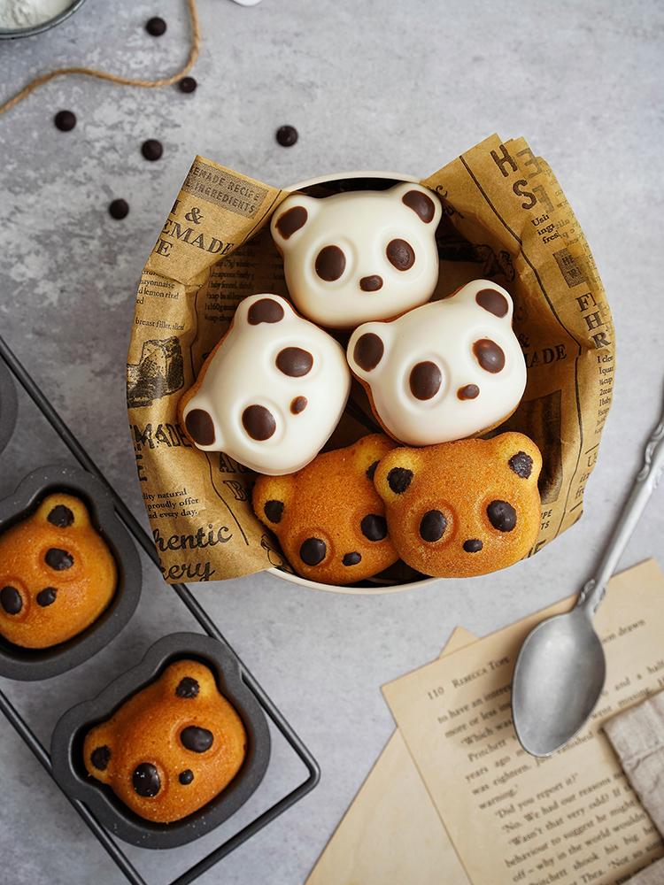 Chiyoda 8-Cavi Cartoon Panda Madeleine Baking Tray 3D Bear Cake Mold Chinese Sle Pure Color Kitchen Baking Utensils