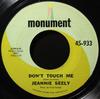 7-дюймовая пластинка ДЖИННИ СИЛИ - Не трогай меня 45933 Monument 1966 США Фолк Б/У