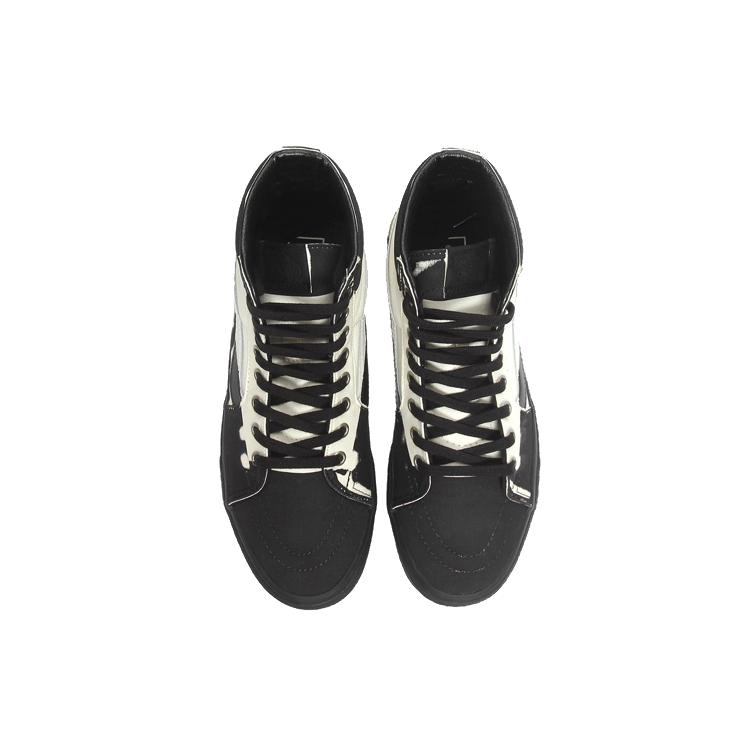 Vans Sk8-Hi 'Overprint' (Unisex) Black / Classic White Skate Shoes VN0A4BV6V8P