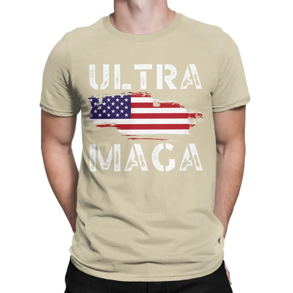 Novelty Ultra MAGA Trump Republican American T-Shirt for Men Crewneck Pure Cotton T Shirt Short Sleeve Tees New Arrival Tops