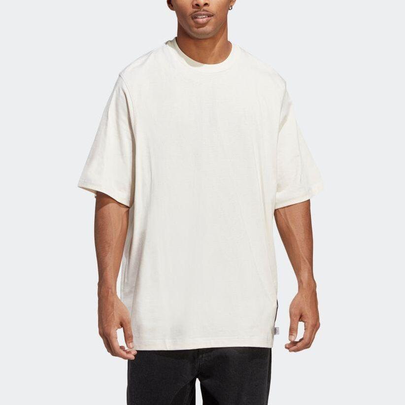 Adidas Однотонная футболка с круглым вырезом и коротким рукавом, мужские топы, белый цвет IC4102