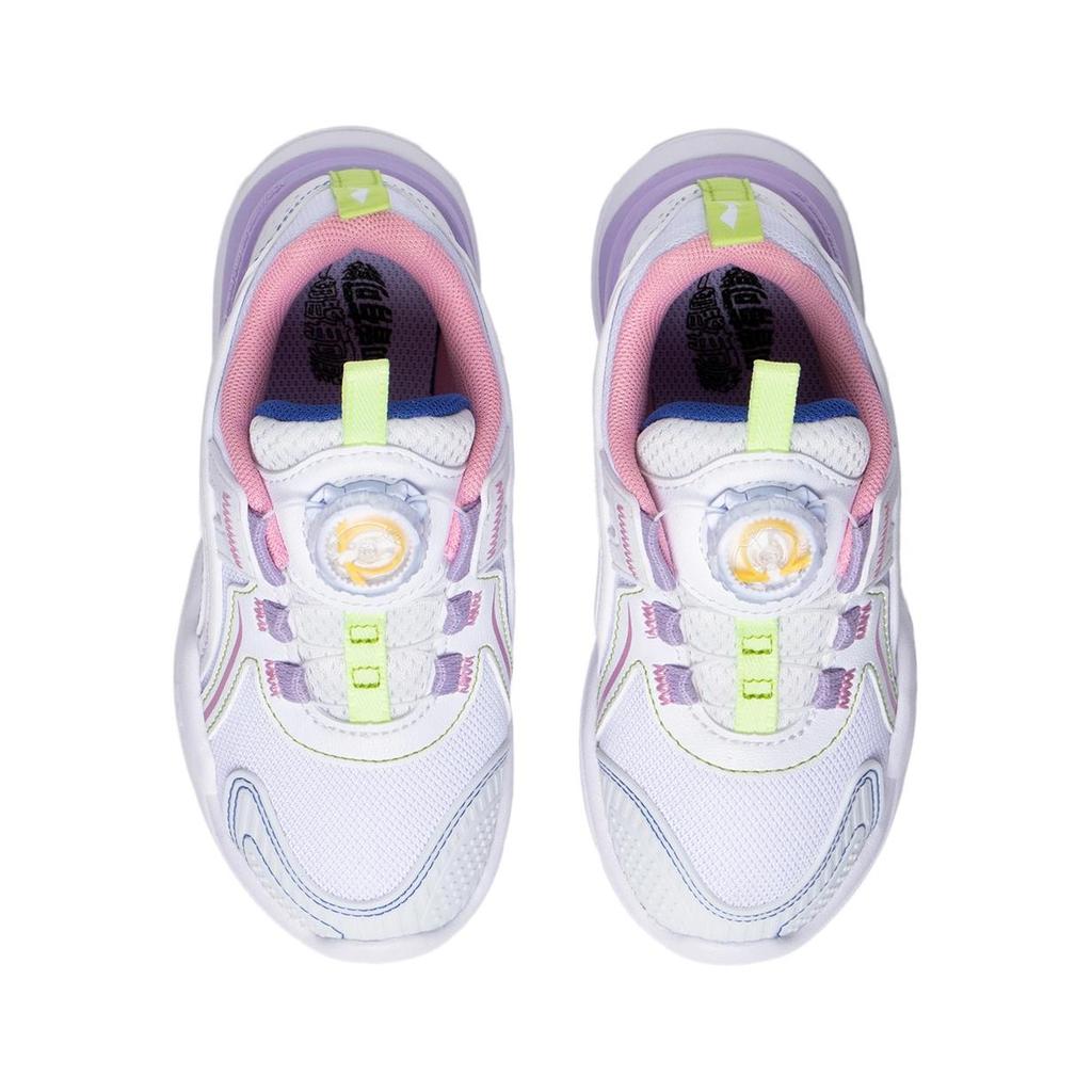 Li Ning Kids Comfortable Daily Non-Slip Wear-Resistant Low-Top Casual Shoes Kids Casual Shoes White Purple YKNT004-4