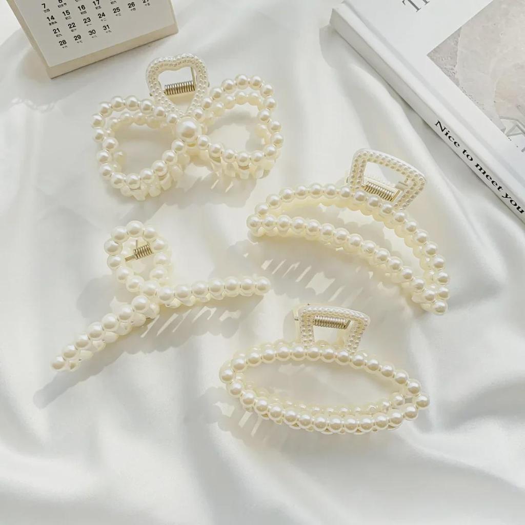 Элегантная заколка для волос с жемчужинами - корейская модная шпилька и аксессуар для головного убора