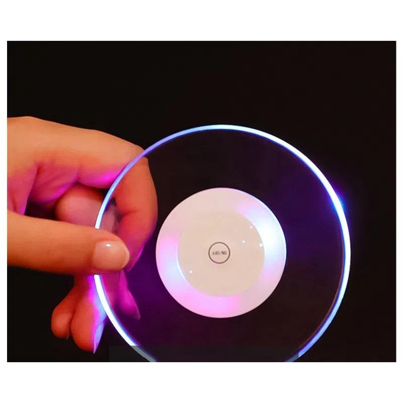 Акриловый кристалл ультратонкий светодиодный подстаканник