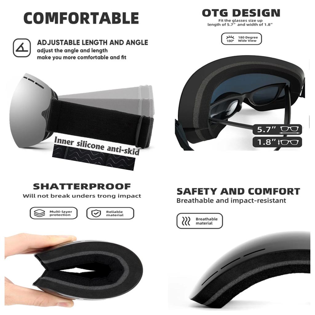 Горнолыжные очки gafas сноуборд очки мужские взрослые противотуманные сноуборд лыжные очки женские большие сферические взрослые горные лыжи