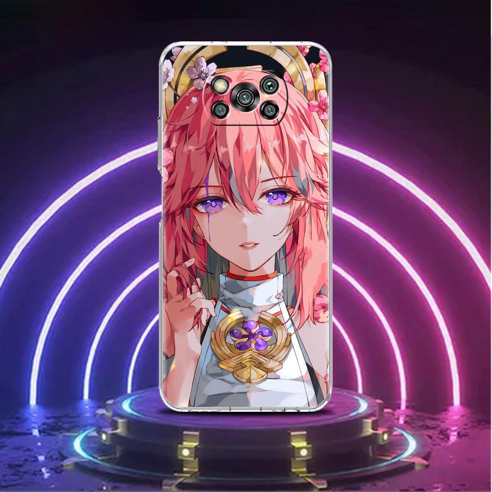 Прозрачный мягкий чехол для Xiaomi Mi Poco X3 NFC M3 F3 12 11 Lite 11T 10T X3 Pro Note 10 9T F1, чехол для телефона Genshin Impact Raiden