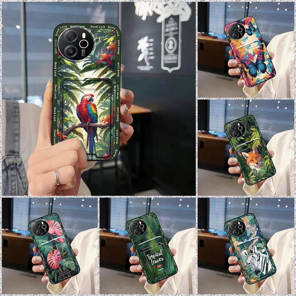 TPU Full Wrap Phone Case For Blackview Shark8/Oscal Tiger12 Card Slot Cartoon Silicone Cover Soft Case Anti-knock Cute