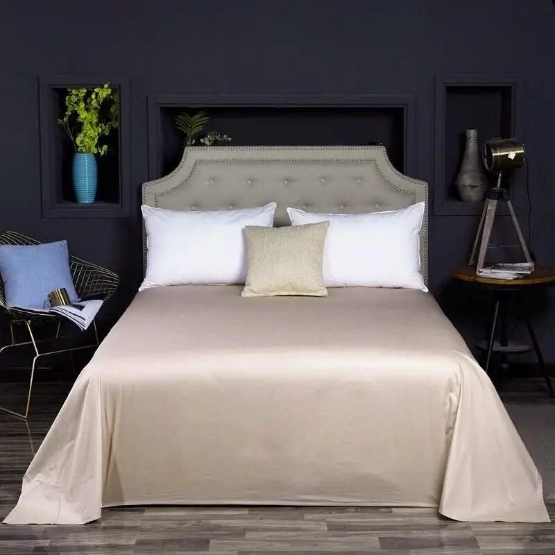 40 однотонных простынь из 100% египетского хлопка, атласное покрывало, длинное штапельное хлопковое наматрасник, белое, фиолетовое, желтое, постельное белье