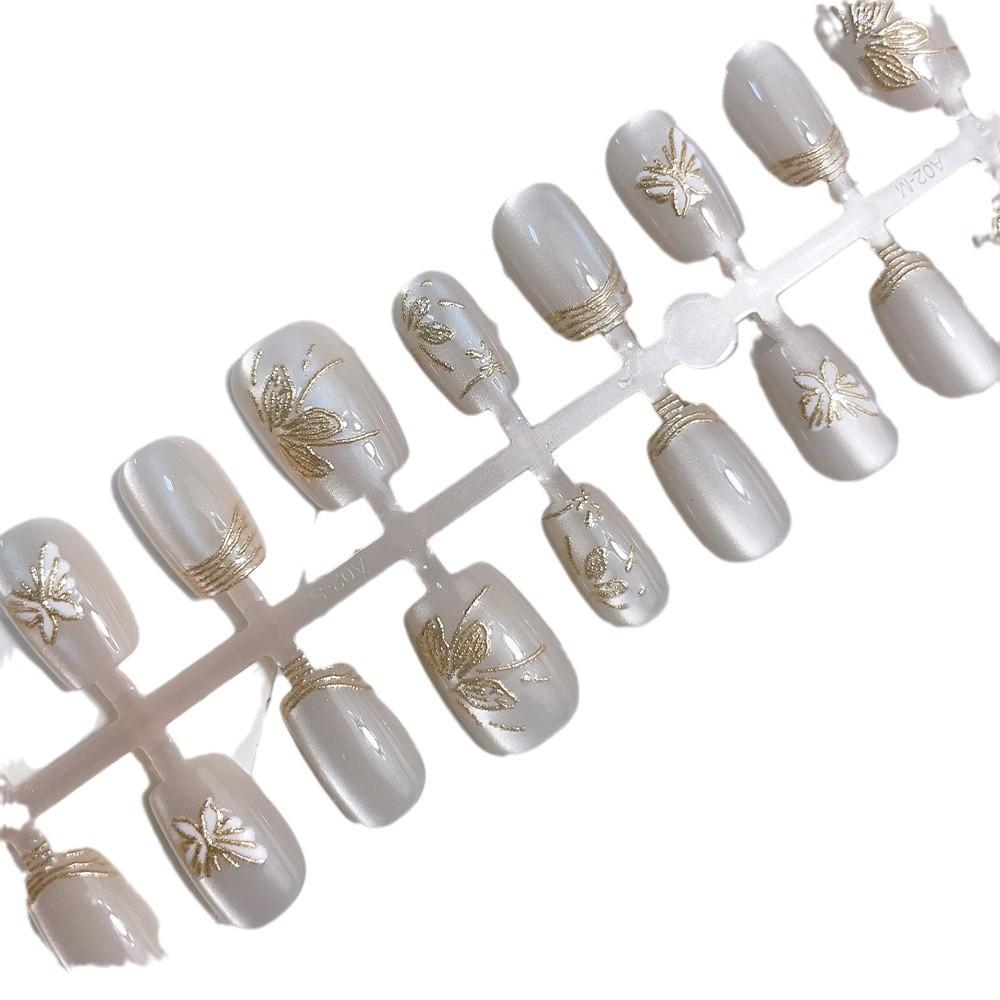 Gilded Butterfly Cat Eye Wearable Manicure Nail Art Set - 30 Pieces