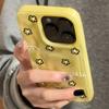 Милый Черный Линейный Цветок Корейский Чехол Для Телефона Для iPhone 16 15 14 Plus 13 12 11 17 Air Pro Max Складки Текстура Кавайный Мягкий Чехол