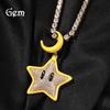 Ожерелье в стиле хип-хоп с изображением мультяшной светящейся звезды, европейское и американское персонализированное мужское универсальное модное брендовое украшение с подвеской из меди и бриллиантов