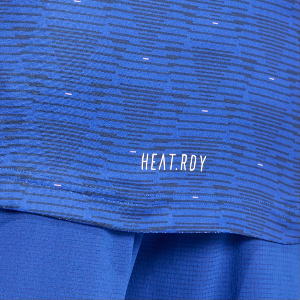 Adidas Футболка с коротким рукавом и принтом логотипа Tennis Freelift, дышащая, мужская, полуфлуоресцентно-синяя IY9452