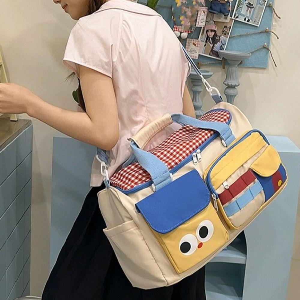 Multiple Pockets Dopamine Travel Bag Large Capacity Gym Sports Tote Handbag Luggage Outdoor Yoga
