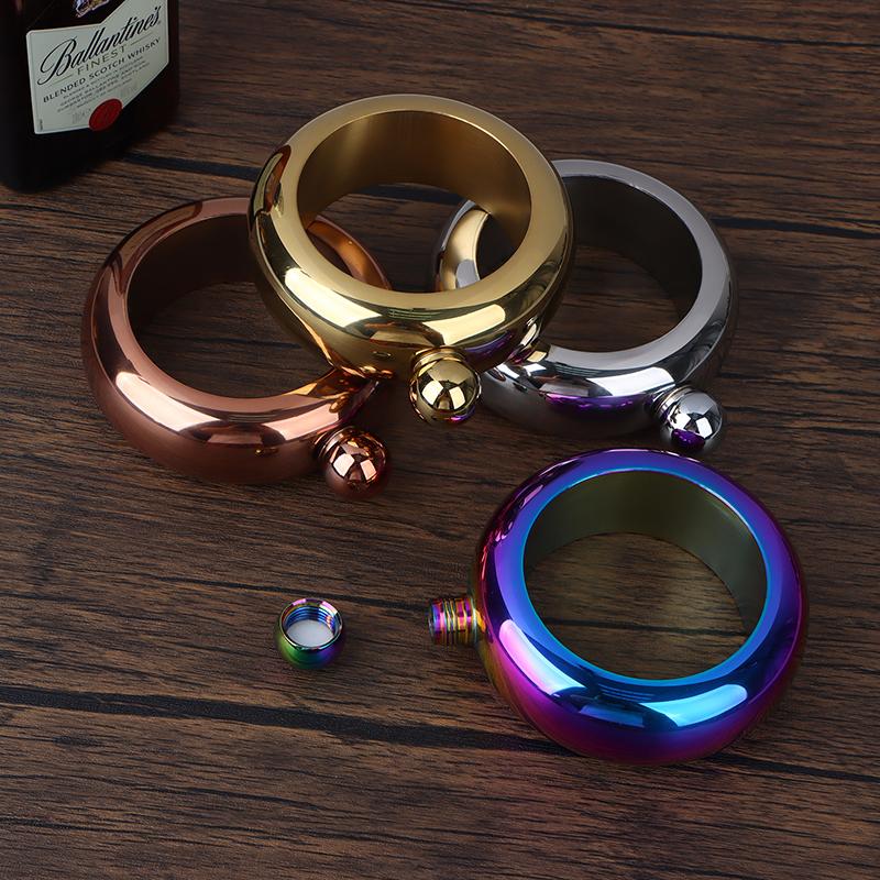 1 шт. 3,5 унции аксессуары для напитков из нержавеющей стали для виски водки алкоголя круглый шикарный браслет на бедро фляжка бутылка вина браслет