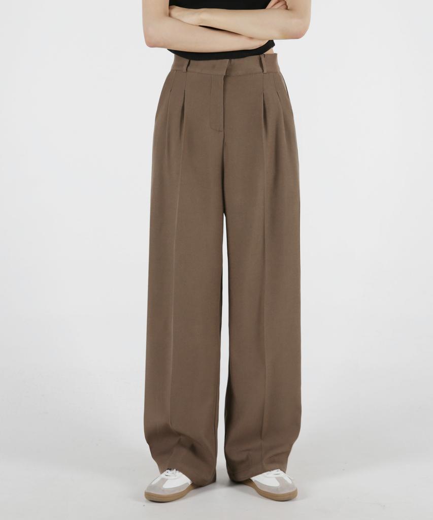 UMM Women'S Triple-Height Fitted Wide Straight Back Elastic Waist Slacks 5 Colors (B Type)