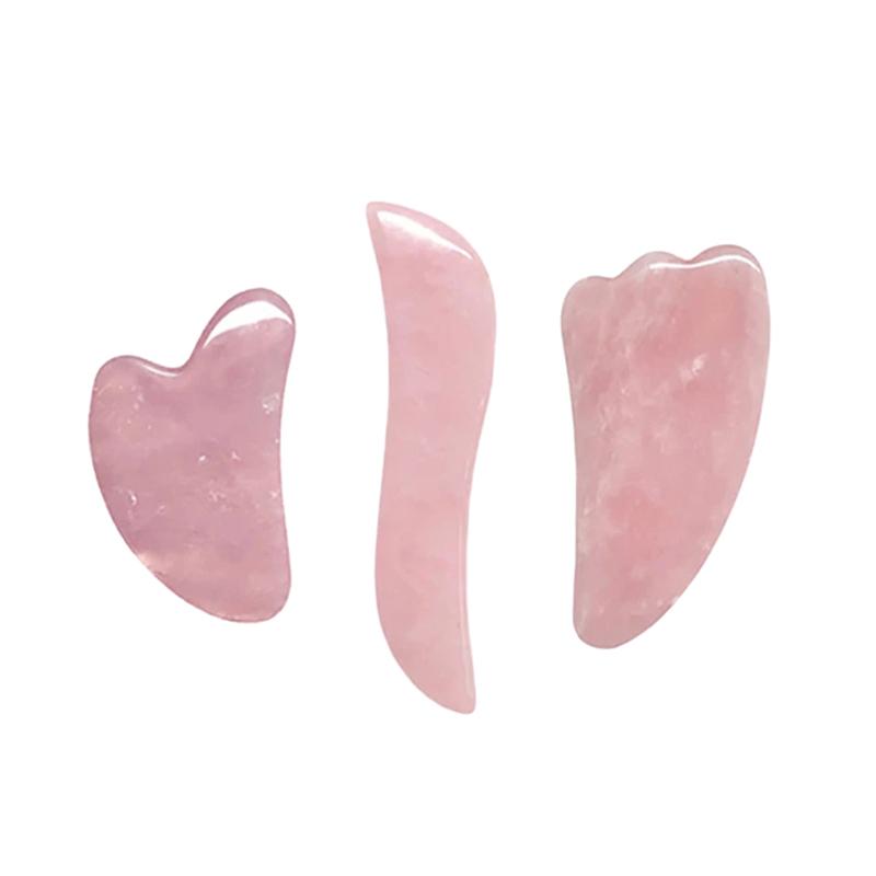 100% Natural Rose Quartz Jade Roller Gua Sha Massager Set Jade Stone Gouache Scraper Facial Massage Lifting SPA Anti Aging Tools
