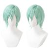 Cosplay In Celadon Cool Short Perfect for Parties and Includes 3 Bonus a Special and a Memo Heat-resistant Wig, "Second Castle," Blue. Hair.