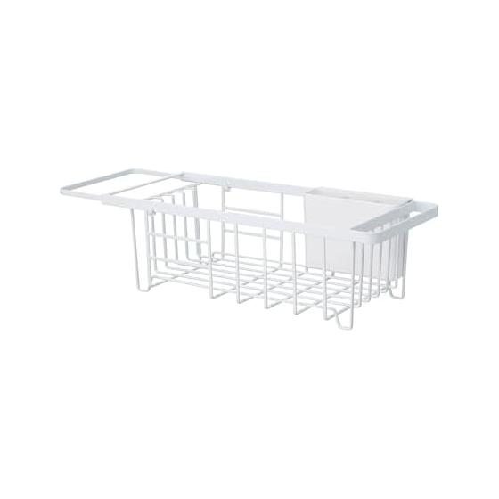 Yamazaki Jitsugyo Drainer Basket Telescopic Drainer Wire Basket Tower White 3492