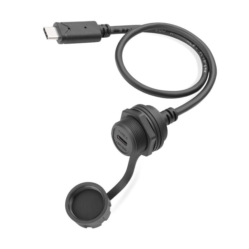 Industrial IP67 Waterproof Type-C/A Connector with 3A Rated Current, Supports Fast Charging for Automotive & Marine Applications