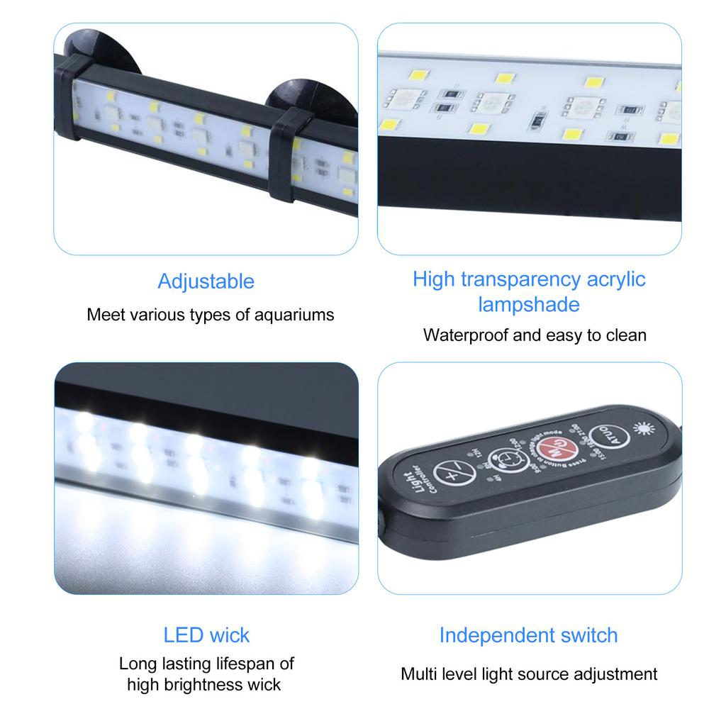24/7 Lighting Full Spectrum Aquarium Light Sunrise Sunset LED Fish Tank Light Tropical Fish Plant