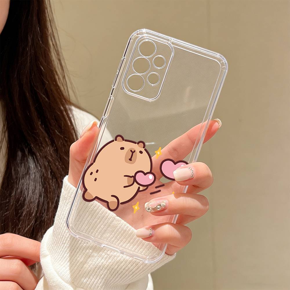 Чехол для телефона Капибара Прозрачный Силиконовый Мягкий Для Samsung S25,S24,S21,S22,S23,S30,Ultra,S20,Plus,Fe