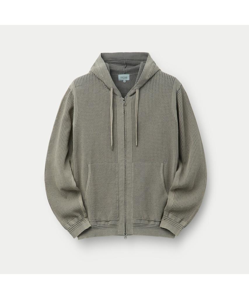Series Dyed Crochet Hoodie Zip-Up Cardigan Sawam26911Gyl