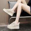 TUINANLE Обувь на танкетке для женщин, кроссовки на скрытом каблуке, осень-весна, женские белые туфли на платформе