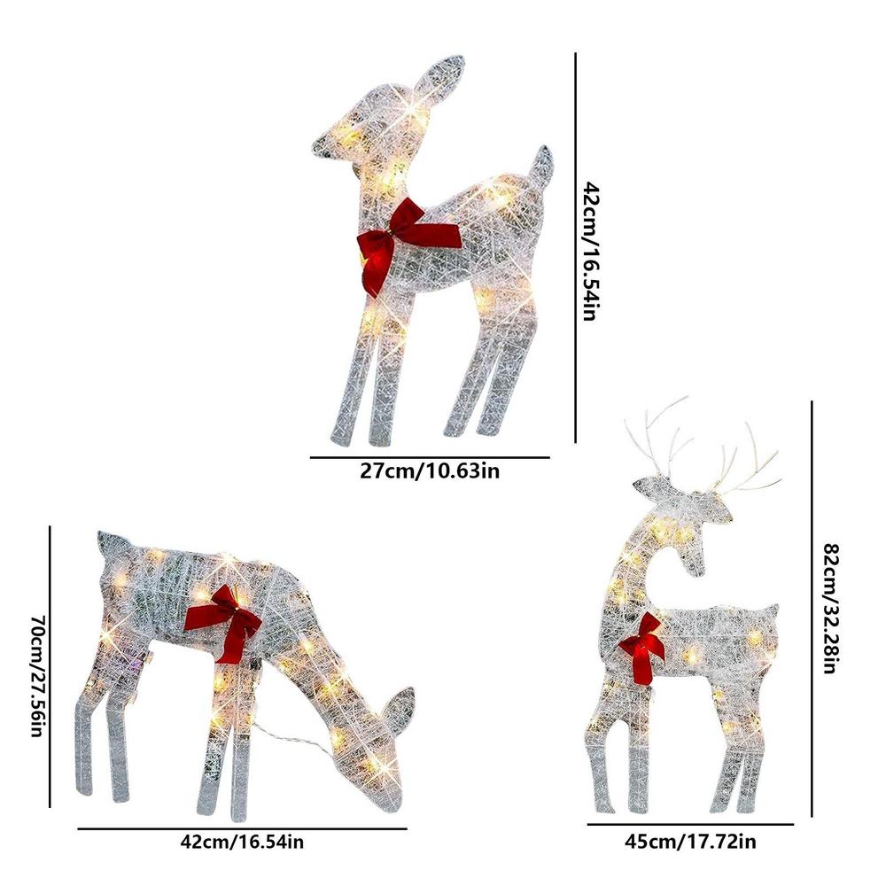 Светящийся Рождественский Олень Рождественский Садовый Декор со Светодиодной Подсветкой Сияющий Блестящий Олень Рождественское Украшение для Дома Улицы Двора
