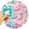 100 ШТУК Наклейки с Океанской Тематикой Милые Морские Существа Эстетичные Наклейки Синие Розовые Виниловые Водонепроницаемые Наклейки Для Бутылок с Водой Ноутбуков Скрапбукинга
