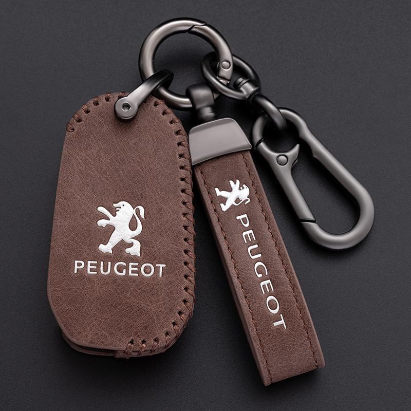 Кожаный чехол-защита для умного автомобильного пульта-ключа Peugeot 107 207 307 308 407 607 3008 5008, аксессуар-брелок для авто