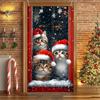 Cartoon Pet New Year Christmas Party Decorations Cat Dog Theme Door Covers Background Supplies Xmas Tree Photography Backdrop