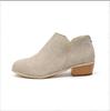 Women Dadily All-match Casual Low Heel Thick Heel Pointed Leather Ankle Boots Plus Size