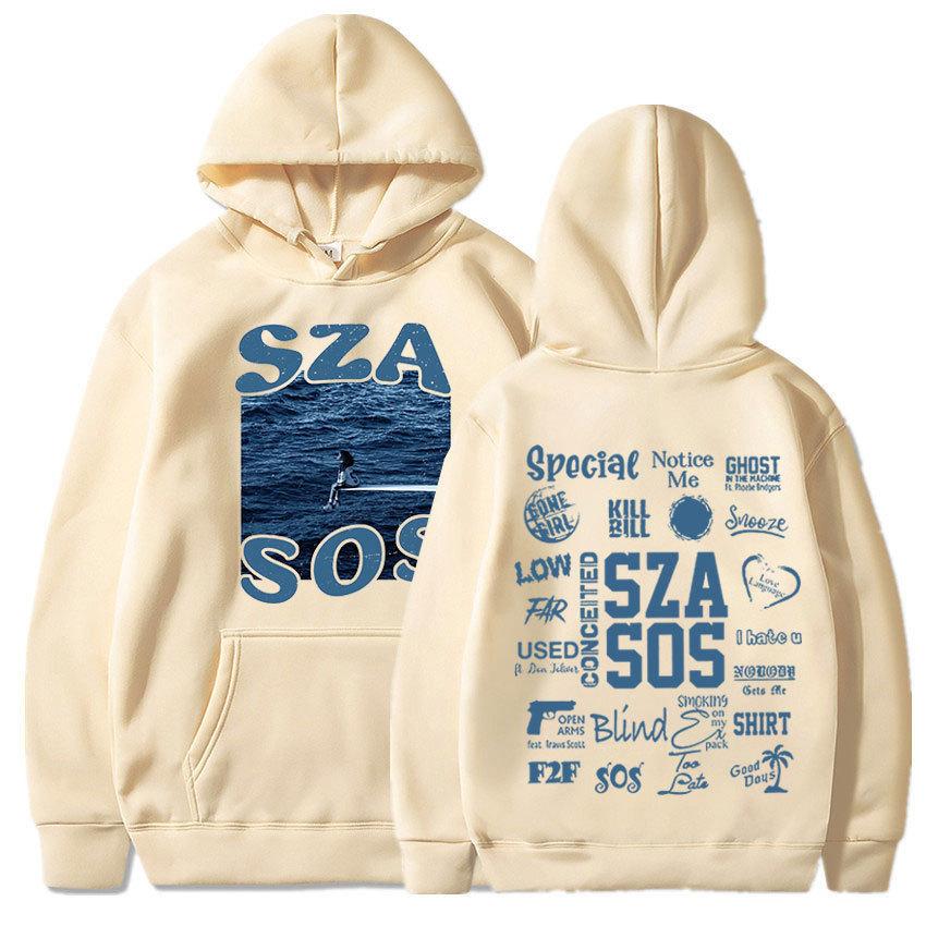 SZA Music Album SOS Graphic Hoodie Women Unisex Vintage Overs sweartshirt